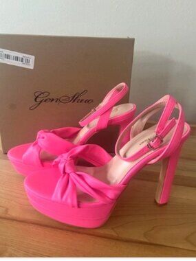 Genshuo Hot Pink Platform Heels – Party, Evening wear – Size 9 NIB